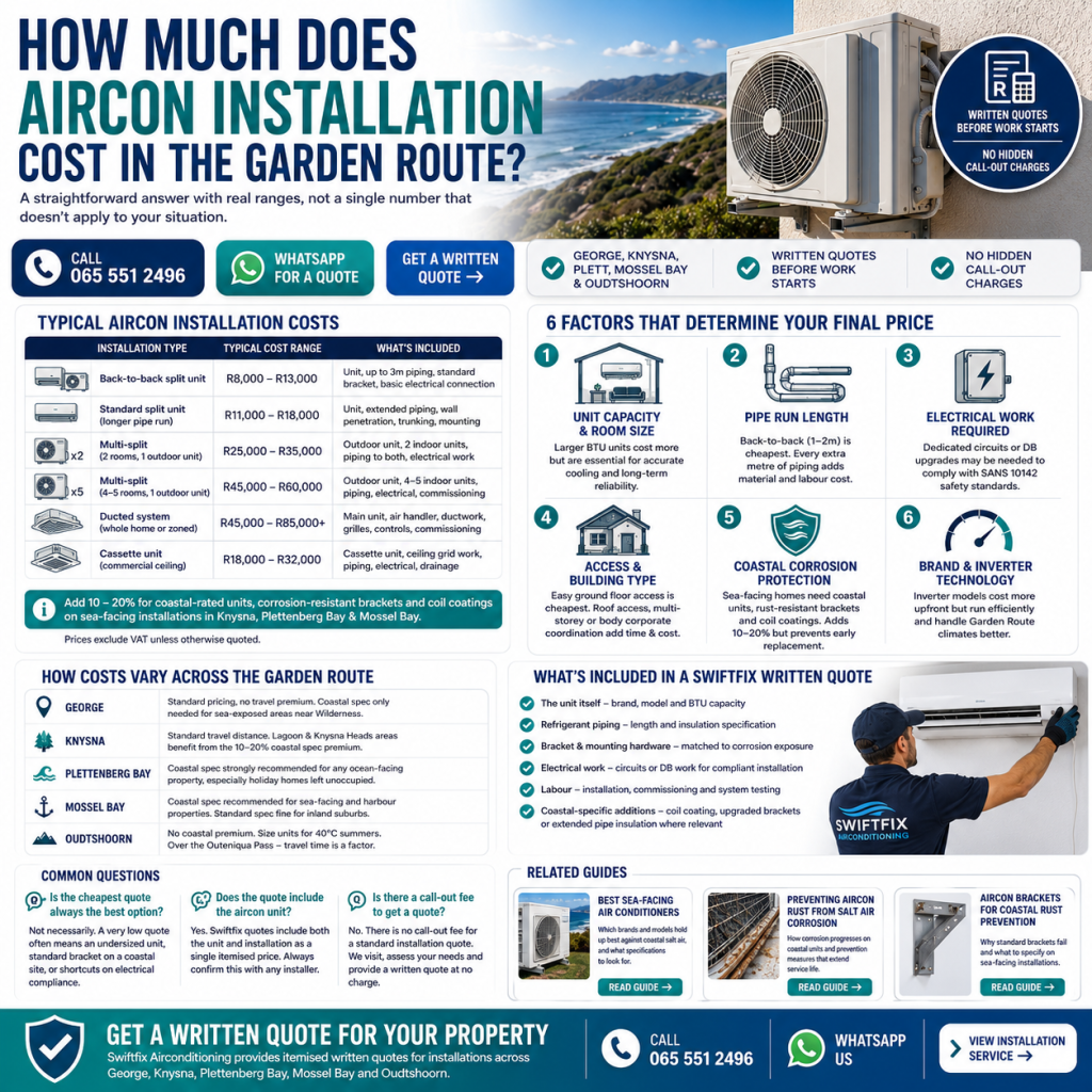 How Much Does Aircon Installation Cost in the Garden Route?